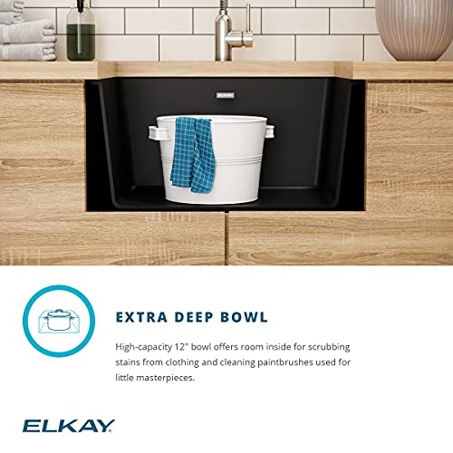 Elkay Quartz Classic Elgu251912Pdwh0 White Single Bowl Undermount Laundry Sink With Perfect Drain #TOP5