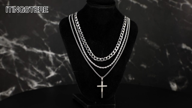 Collar De Cruz De Oro De 24 Quilates Para Hombre, Colgante Con Cierre Sólido Chapado, Delgado Para Mujeres, Para Dijes, Cadena Cubana De Miami, Eslabones Tipo Diamante, Metal, No Es Una
