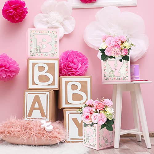 10 Pieces Baby Shower Decorations Baby Flower Boxes Elephant Floral Baby Shower Block Centerpieces For Tables Baby Shower Boxes For Gender Reveal Birthday Party (Elephant Style) #TOP4