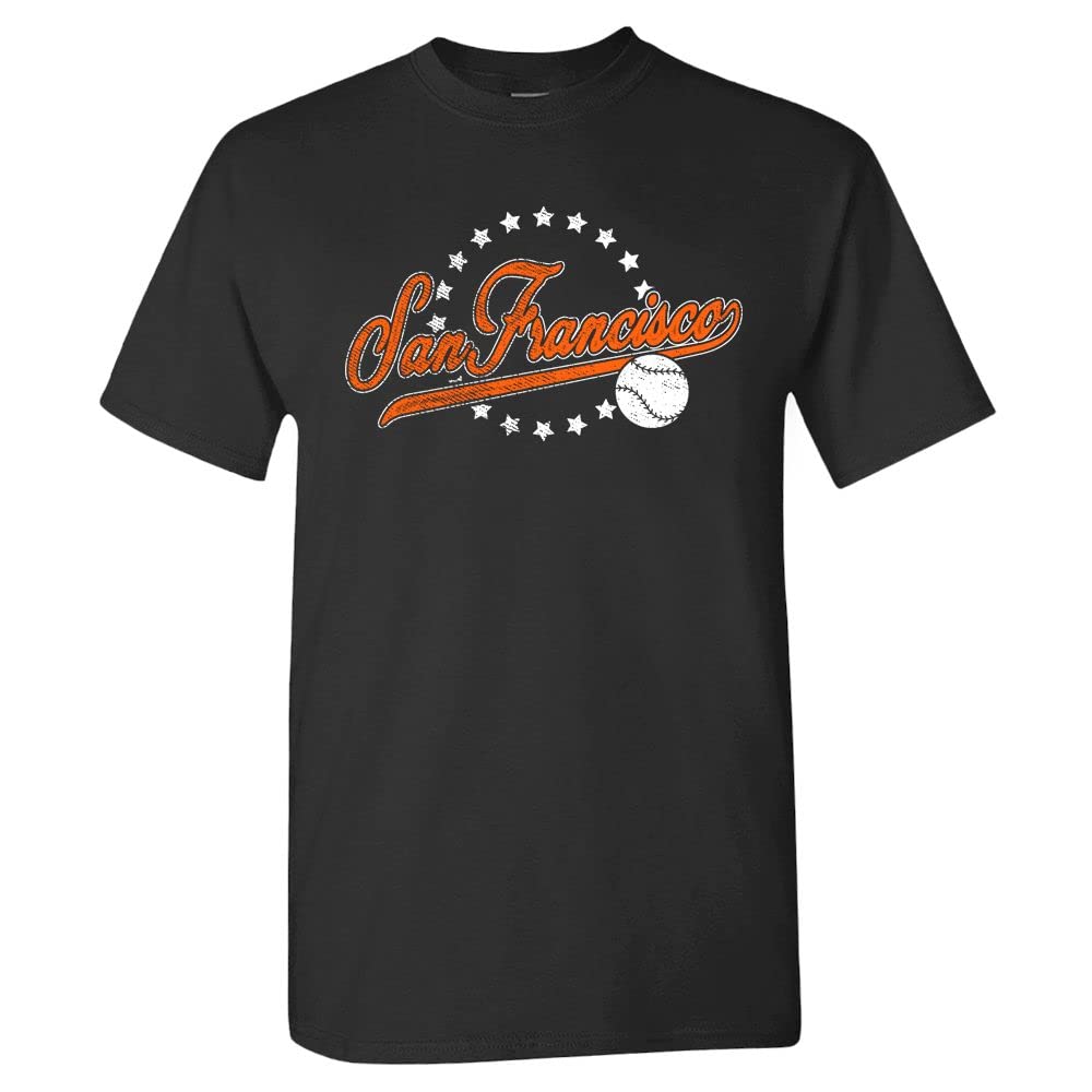 Pro Baseball Vintage Team Men's Retro Fan Apparel, San Francisco - Black Shirt, XXXXXL — image 1