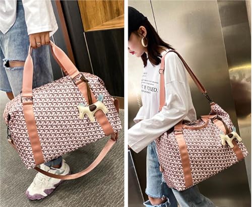 Travel Duffle Bag For Women, Pink Duffle Bag, Waterproof, 17.3 x 7.1 x 11 inches, Gym, Sports, Travel, Business Weekender Luggage2