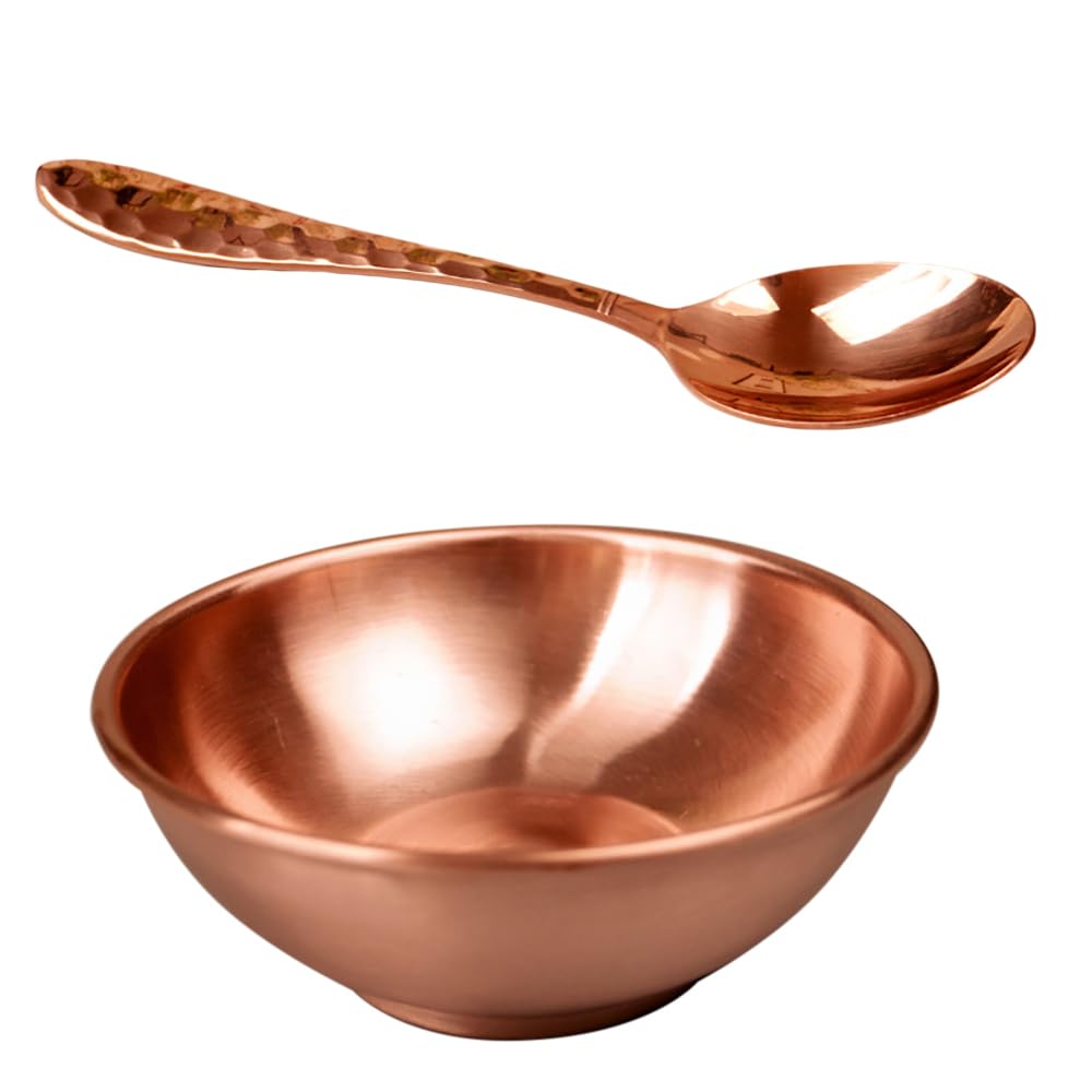 Bol en cuivre pur - Bol à riz - Cuillère en cuivre - Baguettes en cuivre - Tasse à thé en cuivre - Ensemble de baguettes (type 5)