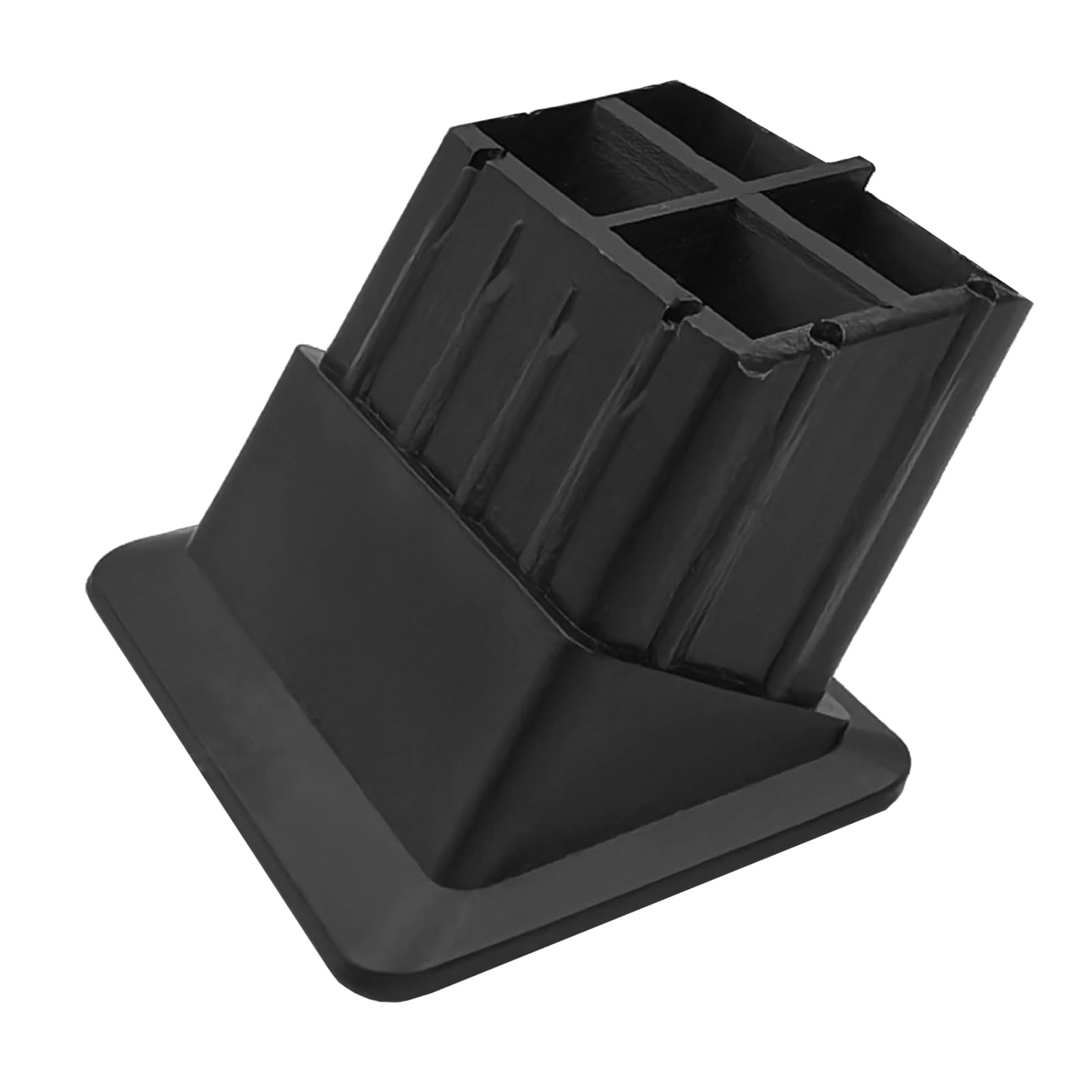 Porch Swing Feet Replacement, 2" x 1-3/16"(50x30mm) Angled Base Rectangular Tube Insert Black Plastic Leg Caps(Set of 4) — image 1