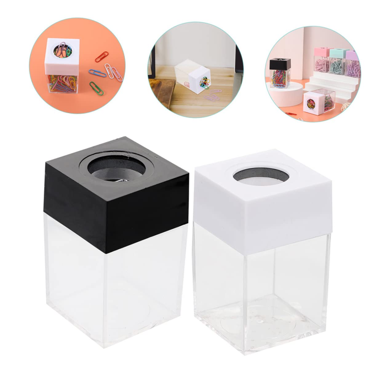 Lurrose 8 Pz secchio di spilli graffetta per fogli contenitore magnetico per graffette organizzatori scrivania organizzatore scrivania ufficio clip custodia per graffette porta graffette