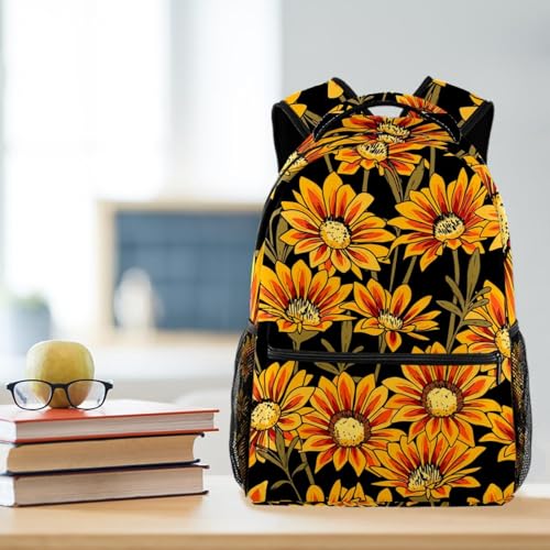 Sac à dos multicolore fleurs de Gazania au design original et mixte - 5