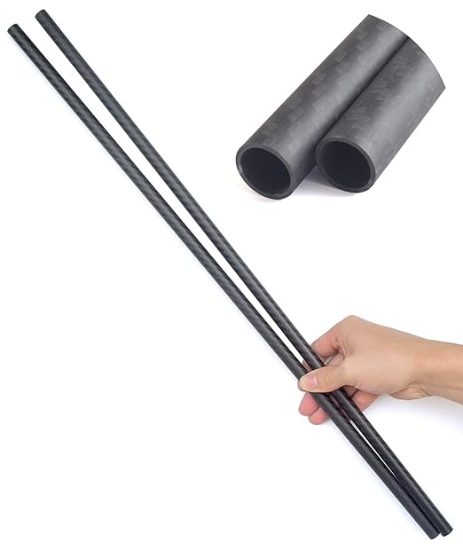 2pcs 600MM Length Carbon Fiber Tube 12x10x600MM,10~50MM Available,3K Roll Wrapped Twill Matte Finish