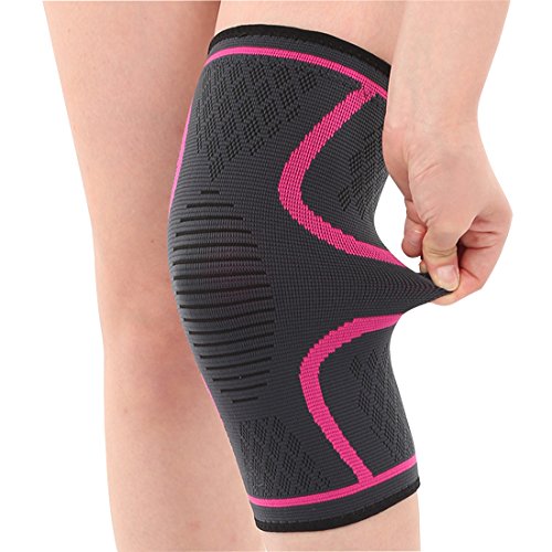 Knee Brace Support Compression Sleeves,Knitted Sports Kneecap for Running, Jogging, Sports, Joint Pain Relief, Arthritis and Injury Recovery-Single Wrap Both Women & Men, (1 Pair) s red