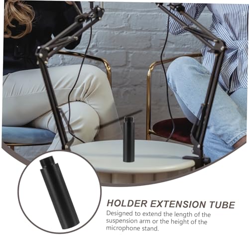 MOTHNUR 2個 マイクスタンド用メタル延長ロッド ブラック 軽量耐久 折れにくい設計 卓上マイクアーム対応 ポッドキャスター向け