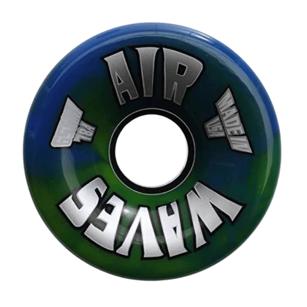 Willies Air Waves Quad Skate Wheel, Clear, 65mm, 78A (8, Green/Blue)