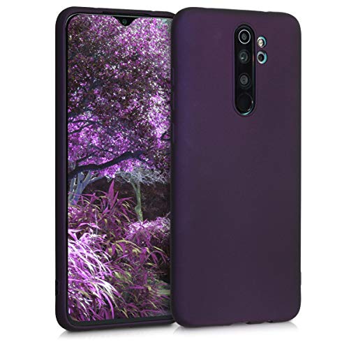 kwmobile Handyhülle für Xiaomi Redmi Note 8 Pro Hülle - Silikon Case metallisch schimmernd - Schutzhülle Cover - Metallic Brombeere