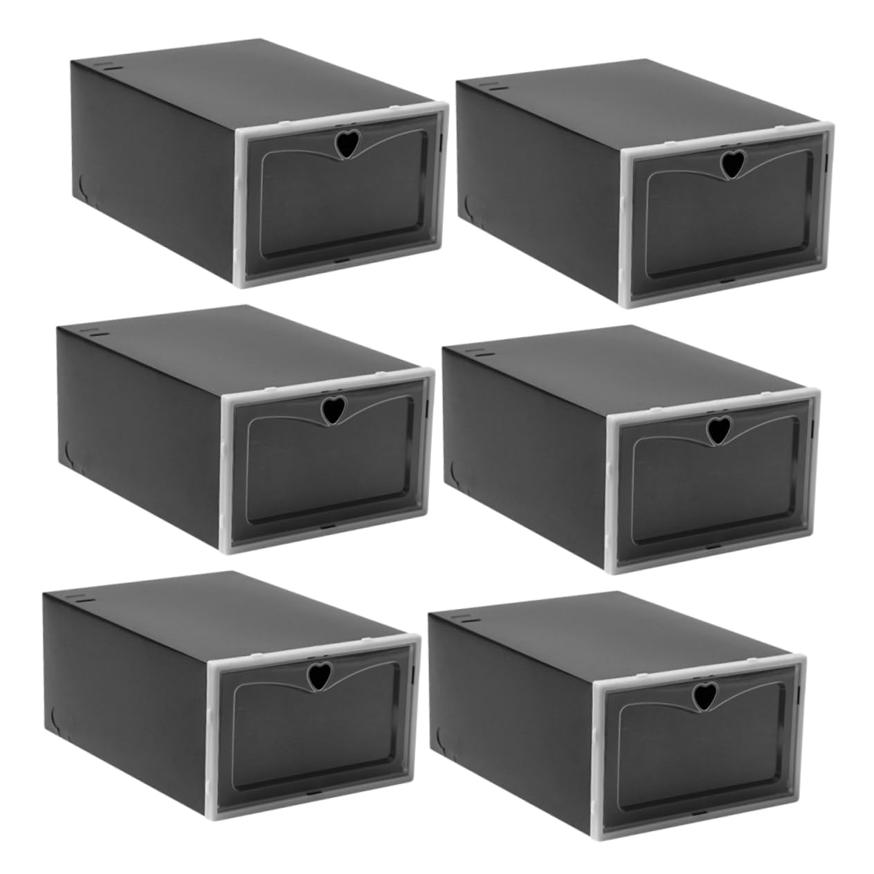 Cabilock 6Pcs Sneaker Storage Boxes Material Shoe Containers with Transparent Lid Design for Easy Access Organizer for Various Shoe Styles