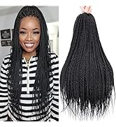 Box Braid Crochet Hair 20 Inch Crochet Braids Pre Looped Crochet Hair for Black Women 6 Packs Sma...