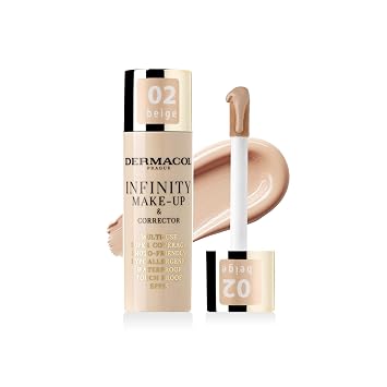 Dermacol Infinity make-up and corrector, Multi-use, Super coverage, Photo-friendly,Hypoallergenic,Waterproof, Touc proof, SPF 15, 02, Beige