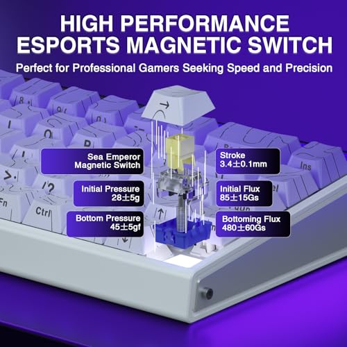 Image of AULA HERO 68 HE 60% Gaming Keyboard Wired, Hall Effect Magnetic Switch Keyboard with Adjustable Actuation, Rapid Trigger Mode, 8K Hz Polling Rate, 0.125ms Latency,Side Printed PBT Keycaps, RGB Backlit