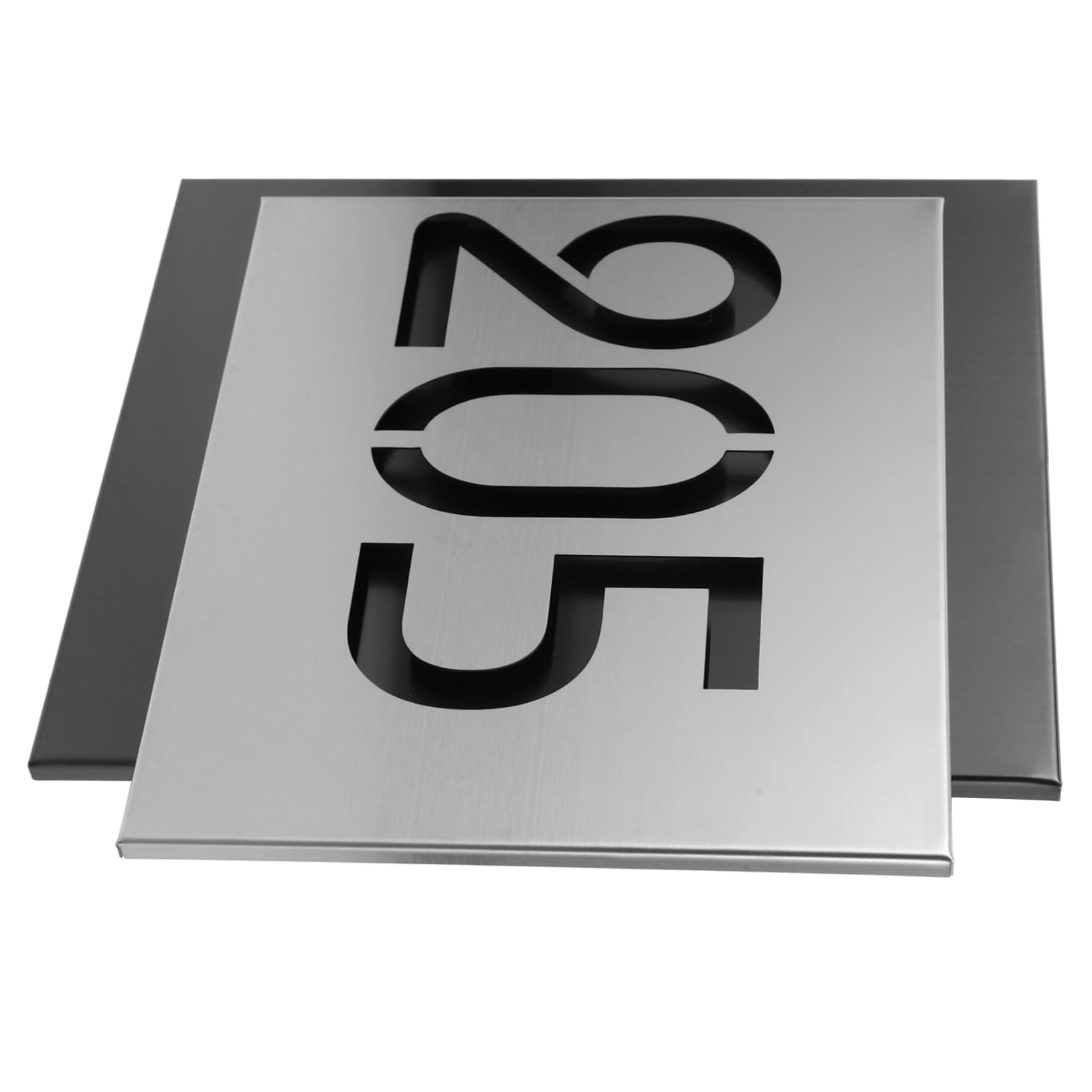 Plaque de numéro de maison moderne en acier inoxydable épuré - 8
