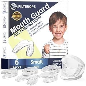 Youngsters Mouth Guard for Grinding Enamel,Pack of 6, Snug Customized Dental Guard for Youngsters,Moldable Night time Guards for Clenching Enamel,Stops Bruxism, Tmj, Enamel Whitening Tray & Sports activities