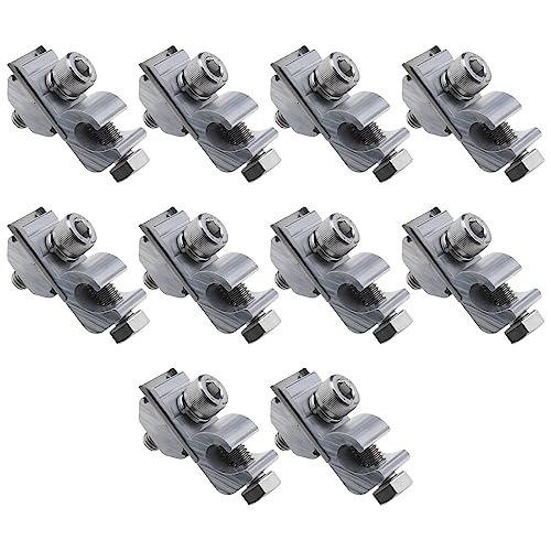 OTOTEC Solarmodul-Erdungsklemme, Solarschienen-Endklemmen-Adapter, Erdungsklemmen, Zubehör für Solar-Montagesystem, Dächer, Böden, Carports, 10 Stück