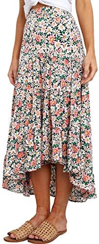 PRETTYGARDEN Women’s Bohemian Tie Dye Print Long Skirts Button Down High Waist Split A-Line Maxi Skirt (Floral Black, X-Large)