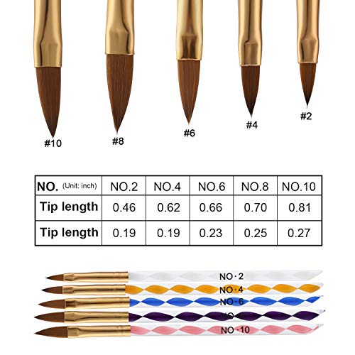 MWOOT Nailart Nagel Pinsel (8er Set), Nägeldesign Schwamm Ombre Pinsel, French Nagelkunst Bürsten für Gel Nagel… – Bild 7