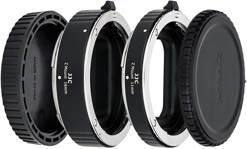 JJC Auto Focus (AF) Macro Extension Tube for Close-up Image Photography for Nikon Z Mount Mirrorless Camera ZR Z9 Z8 Z7 Z7II Z6 Z6II Z6III Z5 Z5II Z50 Z50II Z30 Zf Zfc & Z Mount Lens (11mm/16mm Sets)