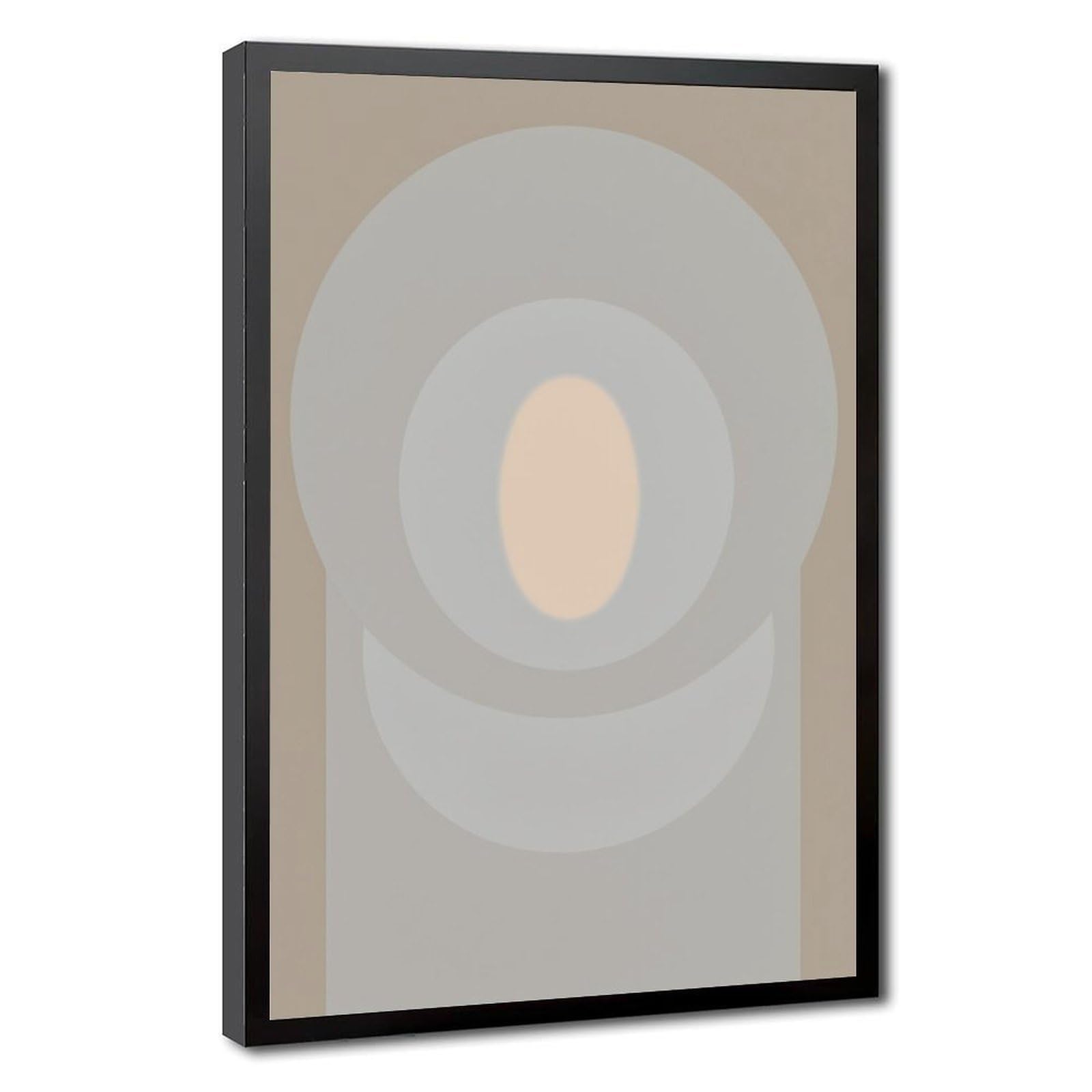 Zguols Beige Abstract And Minimalist Poster 22 Canvas Poster Bedroom Decor Sports Landscape Office Room Decor Gift Black Frame 12" L X 18" W