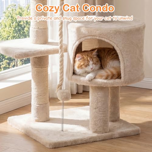 Torre para gatos de 36 pulgadas con rascador y plataformas miniatura 5