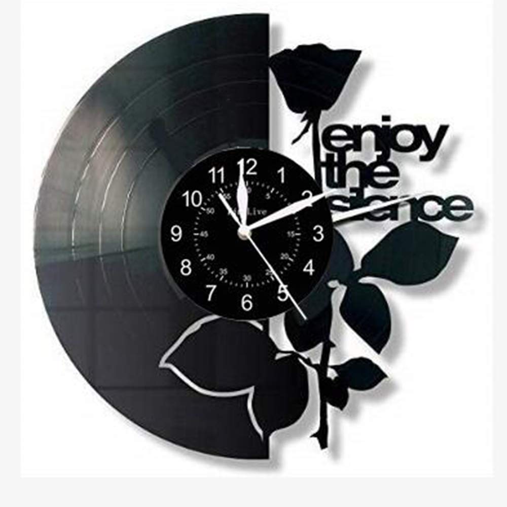 Smotly Wall Clock Black Vinyl Wall Clock Quiet Enjoy The Silence, Gift Idea With Mode