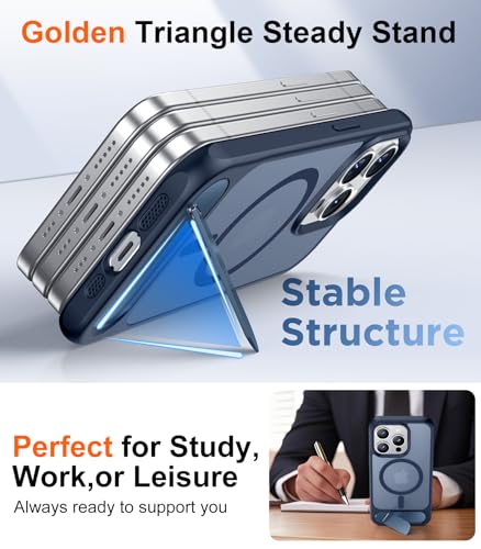 Image of Magnetic Compatible with iPhone 15 Pro Case, [Built-in Invisible Kickstand][Compatible with MagSafe] [Military Grade Shockproof] Slim Translucent Matte Phone Case for iPhone 15 Pro 6.1 inch