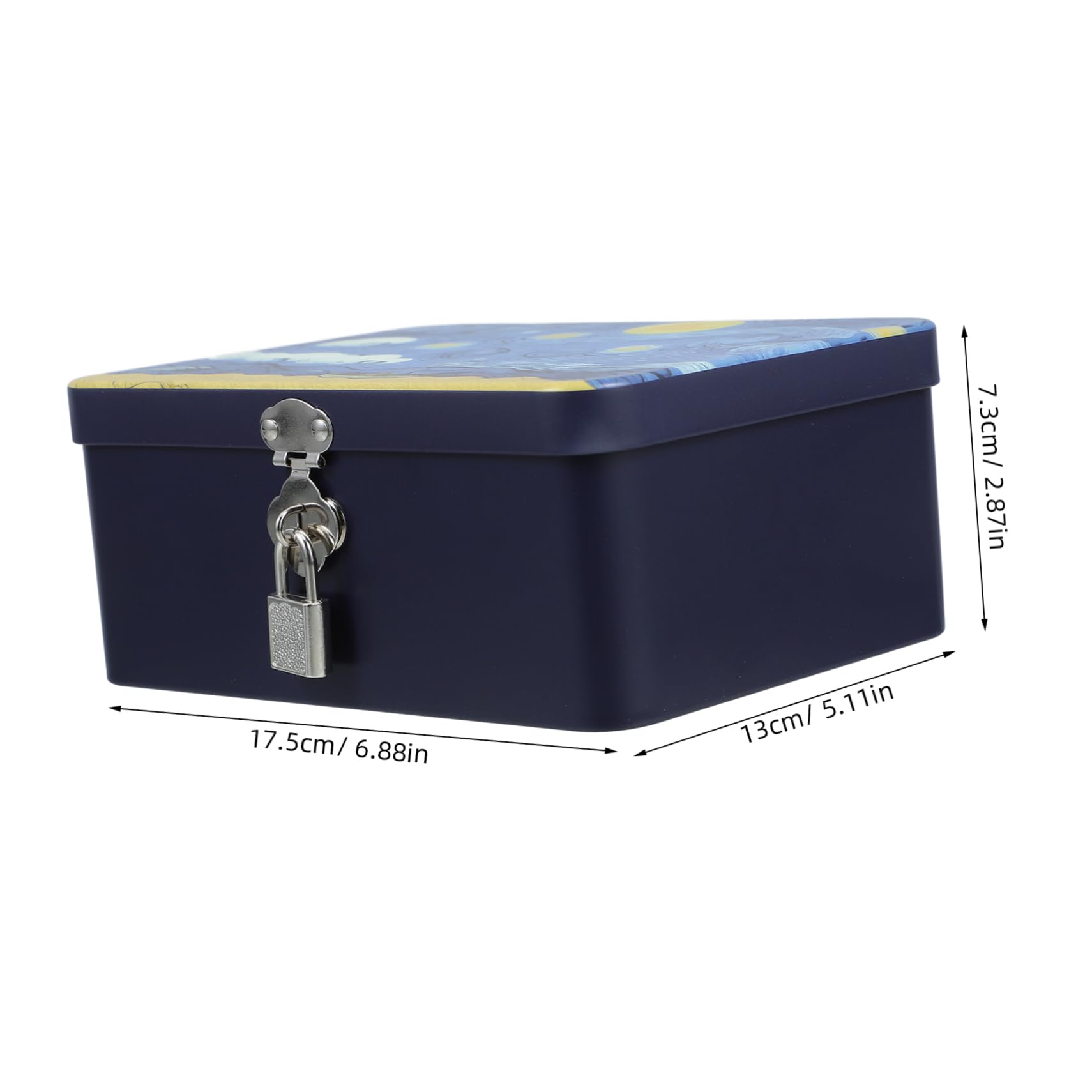 ABOOFAN Decorative Tin Cookie Jar with Lock Airtight Storage Container for Cookies Candy Sturdy Metal Design Unique Aesthetic for Kitchen Counter