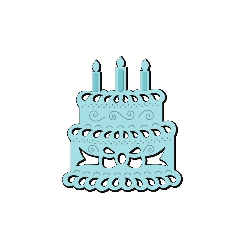 Sweet Dixie SDD122 Birthday Cake Die, Metal, Grey, 5.8x5.1x0.1 cm