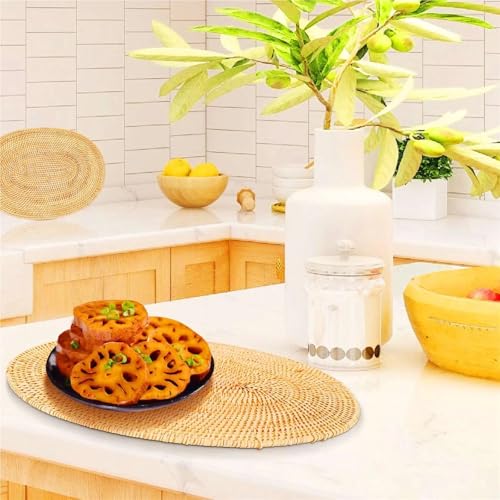 Napperon ovale en rotin naturel pour protéger votre table de la chaleur