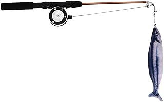 PartyKindom Teaser De Gato Teaser De Gato Telescópico Extensível Vara De Provocação Para Animais De Estimação Catnip Peixe Flutuante Brinquedos Para Gatinhos Brinquedos Para Gatos Vara De