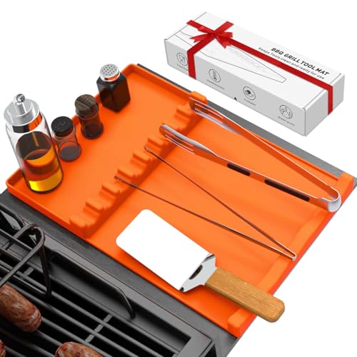 Silicone Grill Mat for Blackstone | Father's Day Grilling Gifts | Anniversary Birthday Smoker Griddle Accessories Gifts for Men | Spatula Mat for Outdoor Grill Counter(17