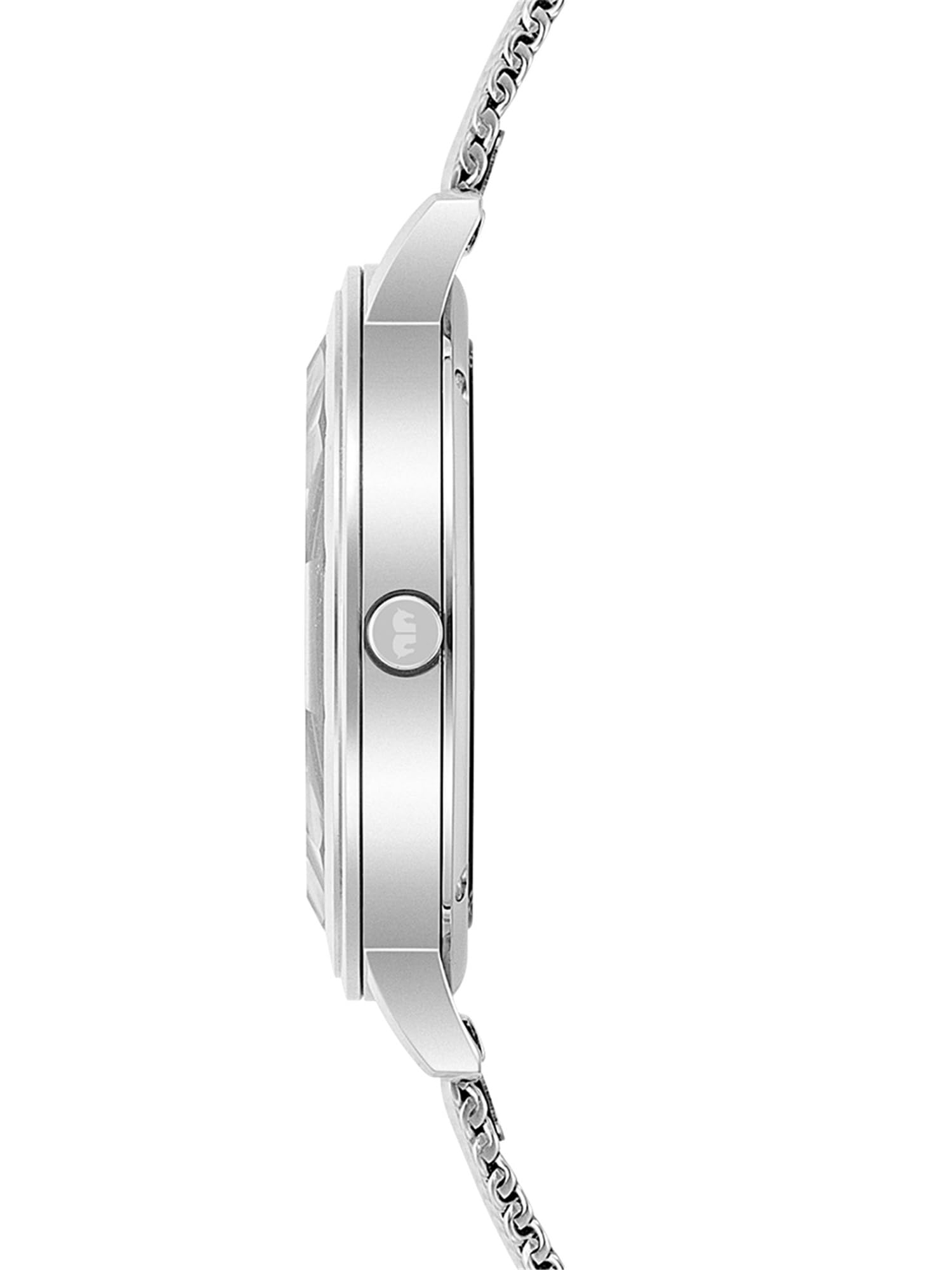 Rhodenwald & Söhne Damen Uhr analog Japan Quarzwerk verziert mit Kristallen 3 ATM Milanaisearmband Edelstahl Silber Fashionuhr Skeletonoptik 10010416