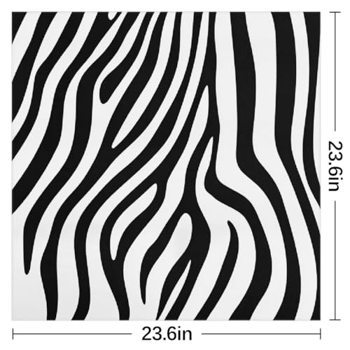 Women's Square Silk Scarf Bandana - 23.6x23.6 Inch Head Scarf, Polyester with White Daisy Print2