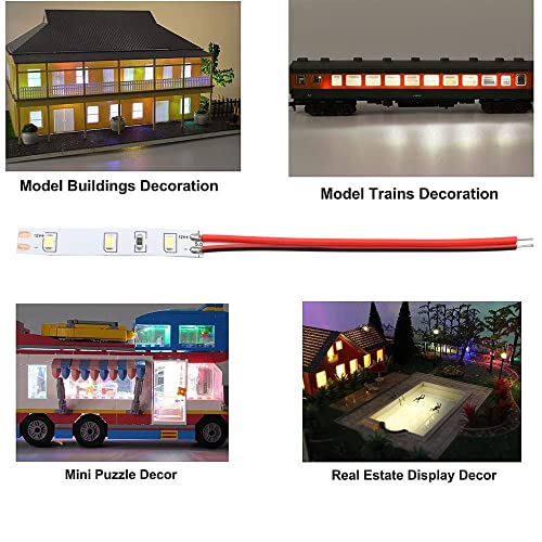 RUNCCI-YUN 5pcs 12V ~ 18V SMD 3-LED model railway led lighting,model train lights for lego led lights n gauge model railways oo gauge lights model train lights 10cm (Length)(white light) - Image 4