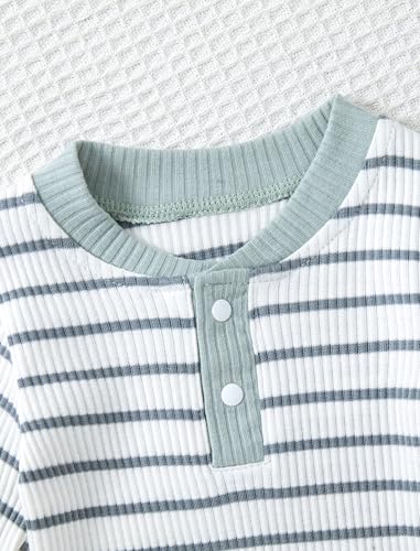 Newborn Baby Boy Clothes Ribbed Knit Long Sleeve Romper and Pants Set Fall Winter Baby Boy Outfits3