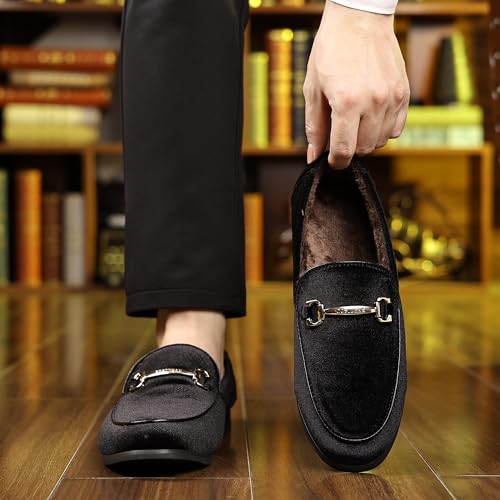 Image of COSIDRAM Mens Dress Shoes Business Luxury Velvet Loafers for Party Prom