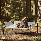 Gardner Pet Lit de Camp pour Chien Surélevé Respirant, Hamac Transat d'Intérieur ou Extérieur pour Chiens Chats Animaux de Compagnie Anti Griffes Lavable   Taille S (88.3x55.4x31CM)  Gris
