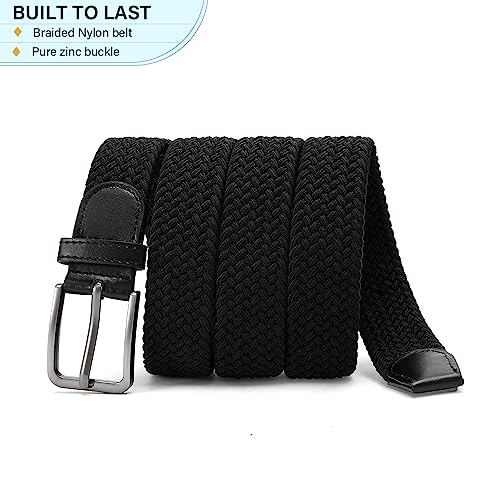Image of DOOPAI Braided Stretch Belt for Men, Elastic Woven Belt, casual Fabric Golf Belt, 1 3 /8 inch for golf pants jeans, Gift Box
