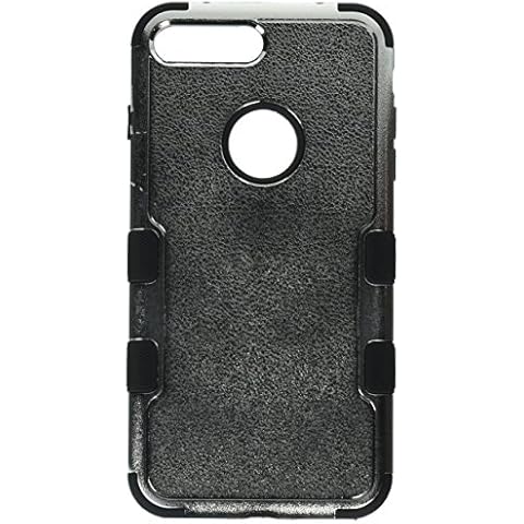 Asmyna Cell Phone Case for Apple iPhone 7 Plus - Silver Plating/Black Cover