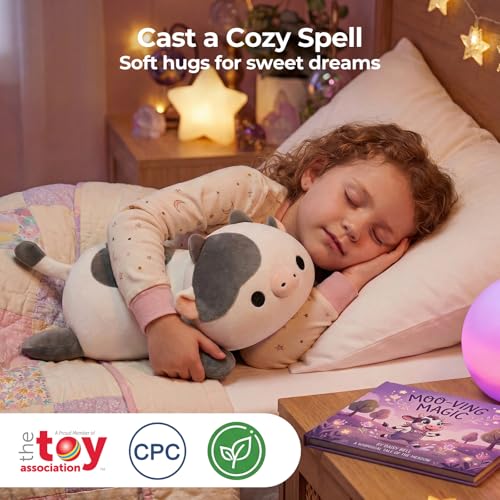 Image of Mewaii Cute Cow Plush Pillow, Kawaii Plushies White Cow Stuffed Animals, Squishy Plushies, Cuddle Plush Pillow for Kids & Girls (13 Inch)