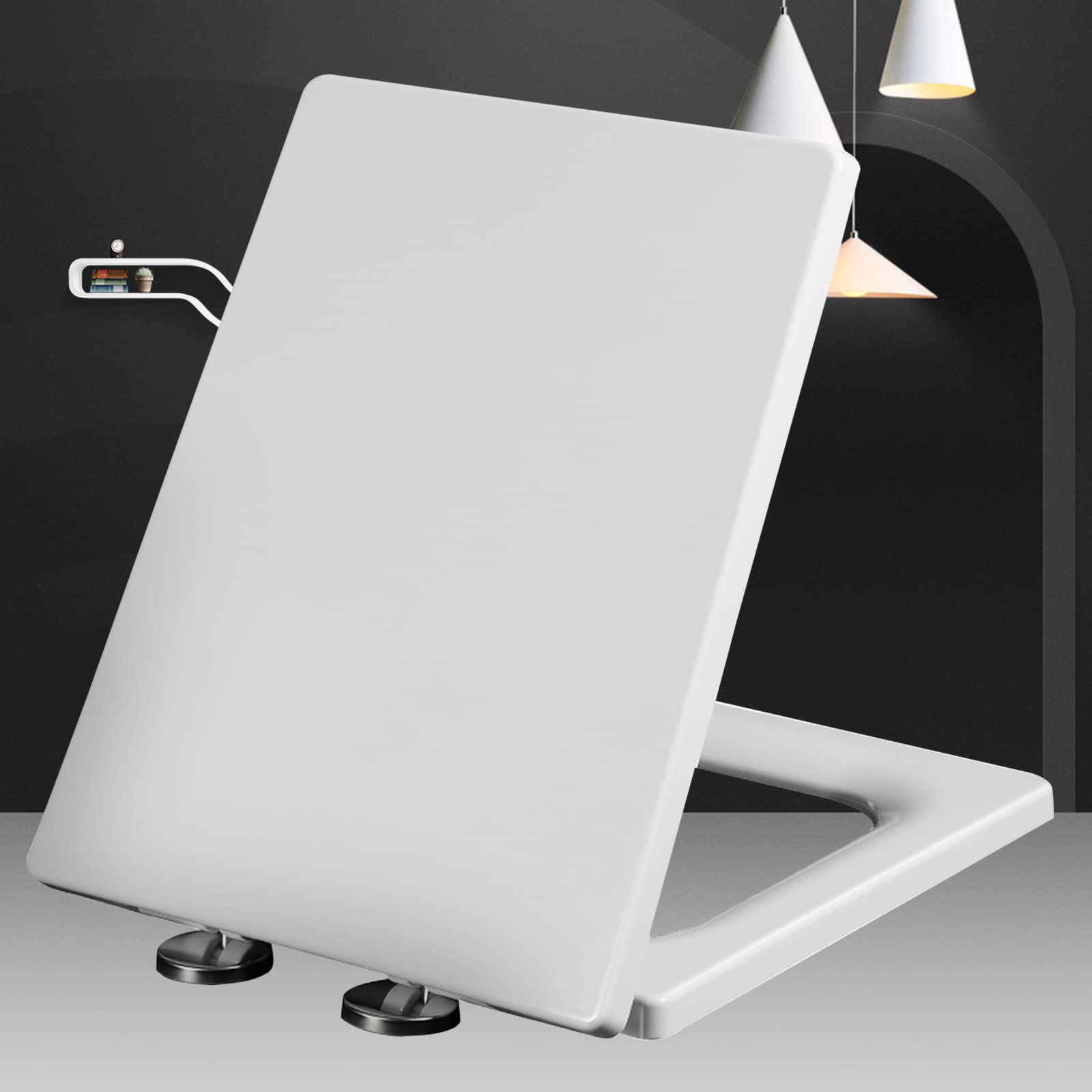 Nviusdsj One Color Toilet Seats, Premium Universal Loo Seat,-~(40~45Cm*34.5Cm)