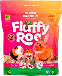 Ração para Coelho, Hamster, Porquinho Da Índia - Fluffy Roe EXTRUSADO PREMIUM - 500 g