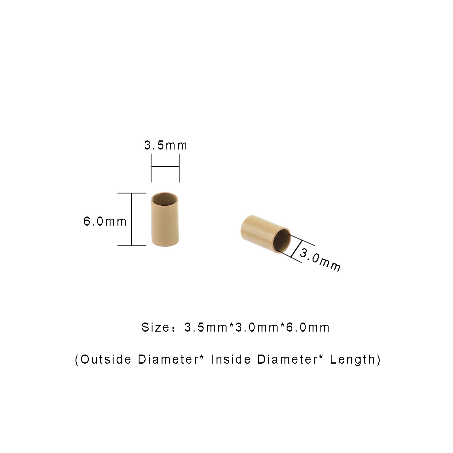 500 PCS Micro Rings Links Beads 3.5x3.0x6.0mm Copper Tubes for Feather I Tip Hair Extensions (Dark Blonde) - Image 2