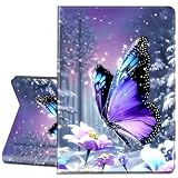 LYHXLYJH Case for Microsoft Surface Pro 7 Plus, 7/6/5/4 12.3" Tablet-Slim PU Leather Adjustable Stand Smart Cover,Purple Butterfly Flower