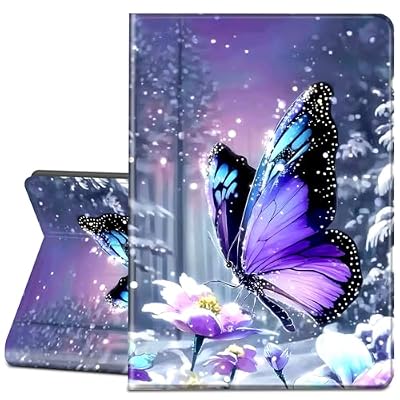 LYHXLYJH Case for Microsoft Surface Pro 7 Plus, 7/6/5/4 12.3" Tablet-Slim PU Leather Adjustable Stand Smart Cover,Purple Butterfly Flower