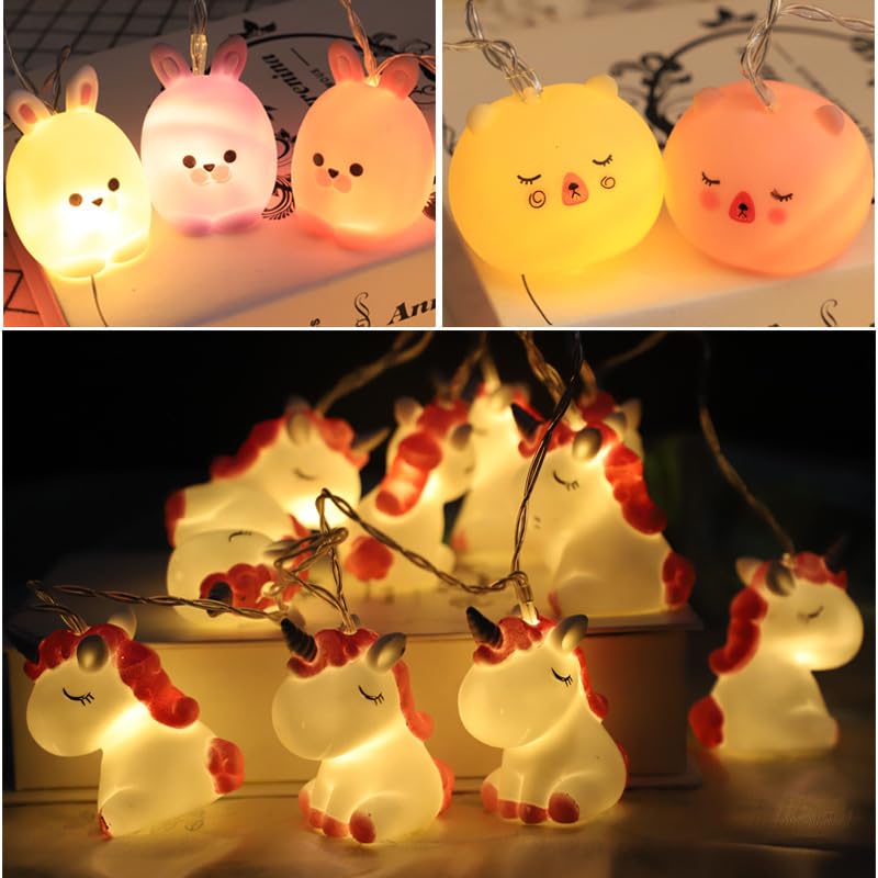 Catena Luminosa LED A Forma Di Unicorno – 1,5 Metri Con 10 LED – Alimentata A Batteria – Per Camera Da Letto, Compleanni E Feste