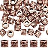 Taille et contenu:Les perles tibétaines à gros trous comprennent 50 pièce d'environ 8.5mm (0.33 pouces) de diamètre, 7mm (0.28 pouces) d'épaisseur, trou:5mm (0.2 pouces). Venez avec 1 boîte en plastique