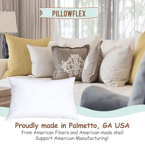 Image of Pillowflex Synthetic Down Pillow Insert 14x32 in - Karate Chop Pillow | Large Rectangle Sham Form, Plush Polyester Cotton Blend, Cloud-Like Comfort, Clump-Resistant Fill, Smooth Elegant Finish